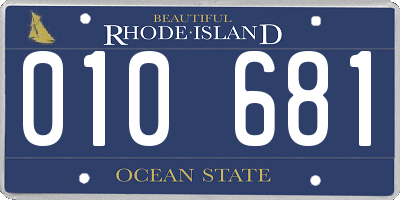 RI license plate 010681