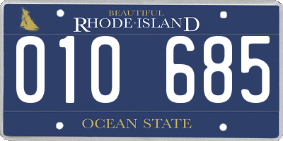 RI license plate 010685