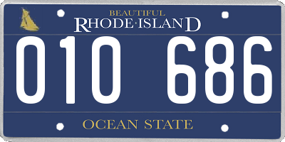 RI license plate 010686