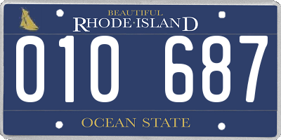 RI license plate 010687