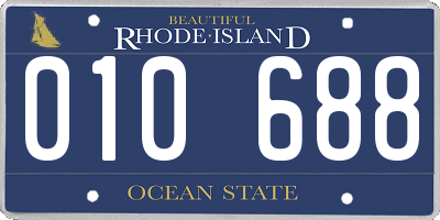 RI license plate 010688