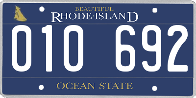 RI license plate 010692