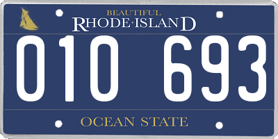 RI license plate 010693