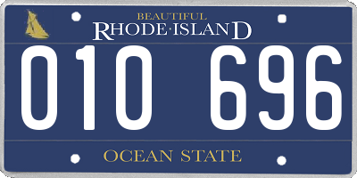 RI license plate 010696