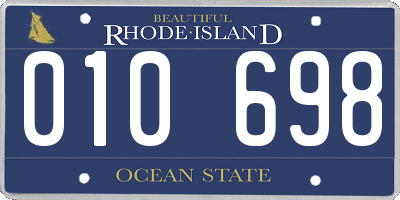 RI license plate 010698