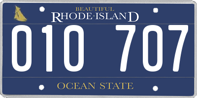 RI license plate 010707