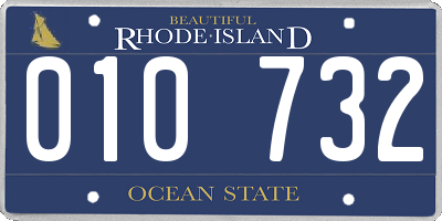 RI license plate 010732