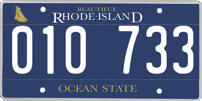 RI license plate 010733