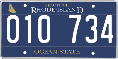 RI license plate 010734