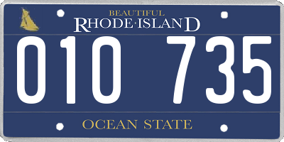 RI license plate 010735