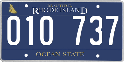 RI license plate 010737