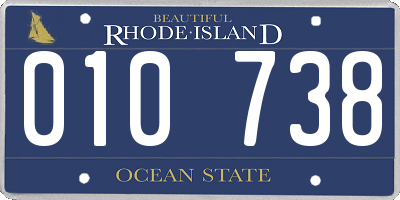 RI license plate 010738