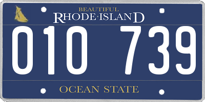 RI license plate 010739