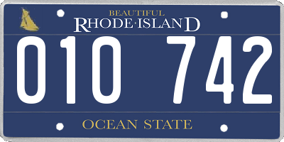 RI license plate 010742