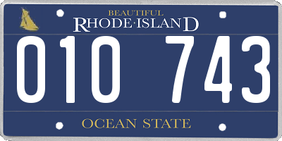 RI license plate 010743