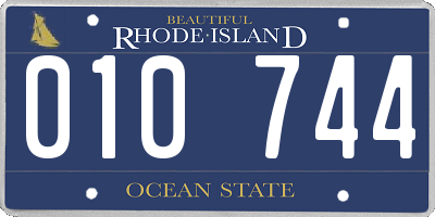 RI license plate 010744