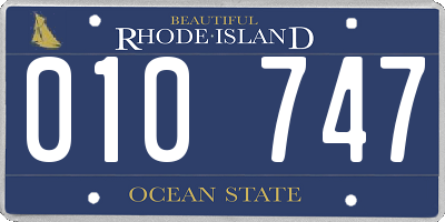 RI license plate 010747