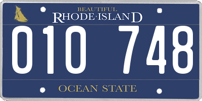 RI license plate 010748