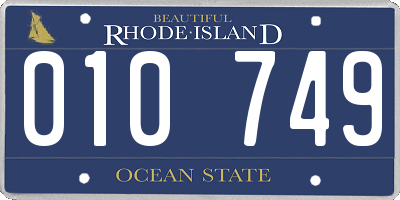 RI license plate 010749