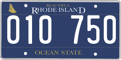 RI license plate 010750