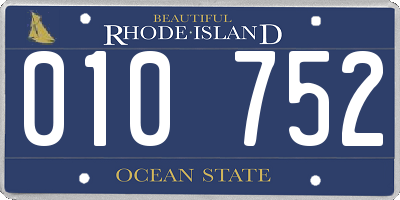 RI license plate 010752