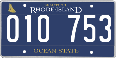 RI license plate 010753