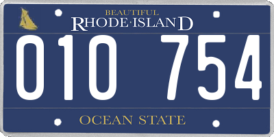 RI license plate 010754