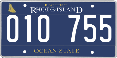 RI license plate 010755