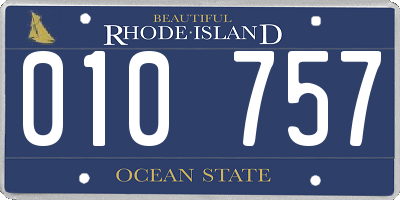 RI license plate 010757