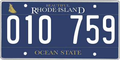 RI license plate 010759