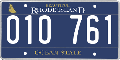 RI license plate 010761