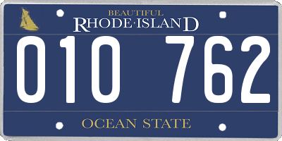 RI license plate 010762