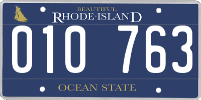 RI license plate 010763