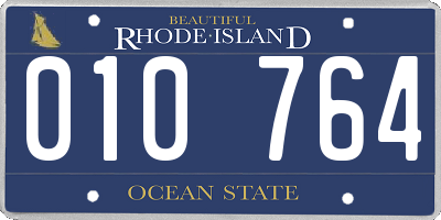 RI license plate 010764