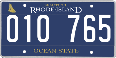 RI license plate 010765