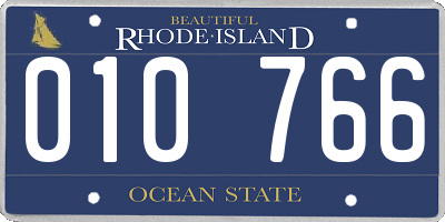 RI license plate 010766