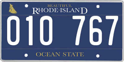 RI license plate 010767