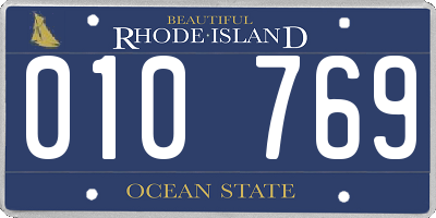 RI license plate 010769