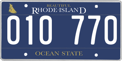 RI license plate 010770