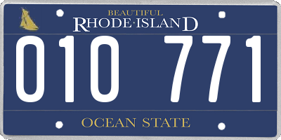 RI license plate 010771