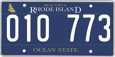 RI license plate 010773