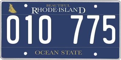 RI license plate 010775