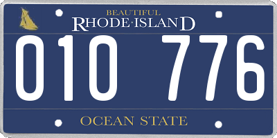 RI license plate 010776