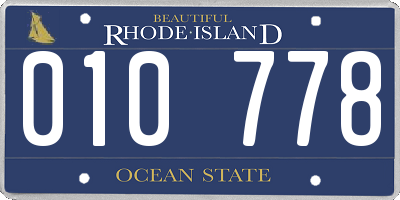 RI license plate 010778