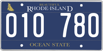 RI license plate 010780