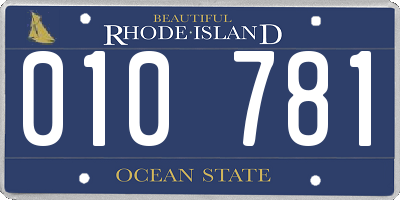 RI license plate 010781