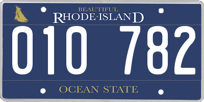 RI license plate 010782