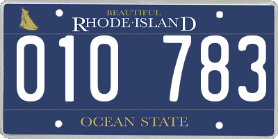 RI license plate 010783