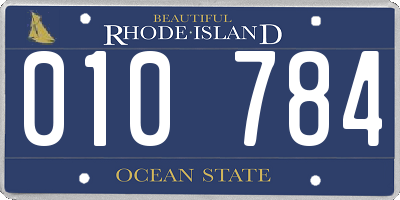 RI license plate 010784