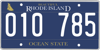 RI license plate 010785